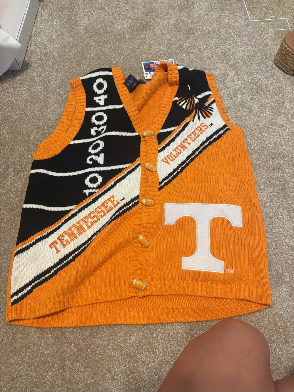 Tennessee Volunteers Orange Knit Vest - vintage